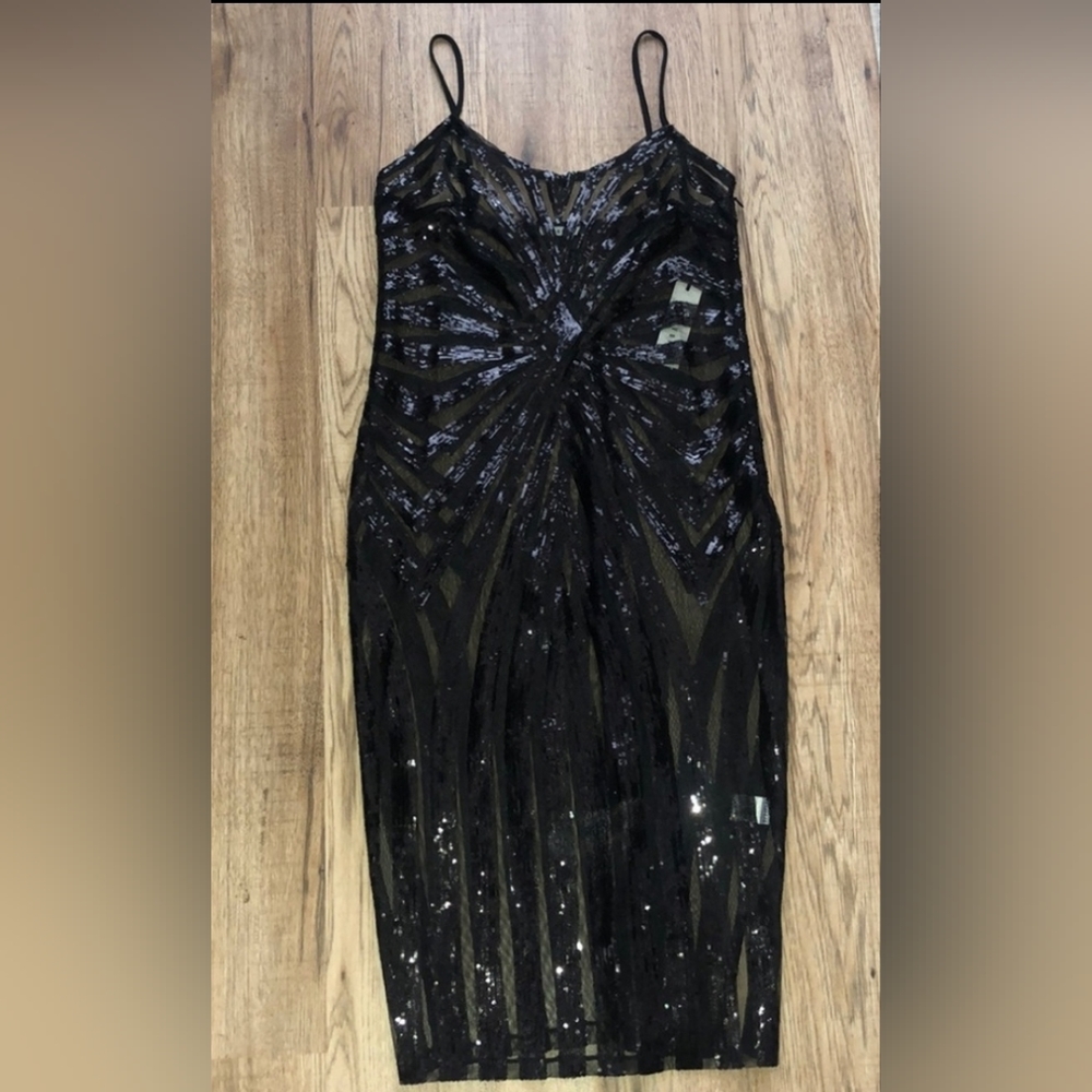 New!!! Black Sequin Sleeveless Dress